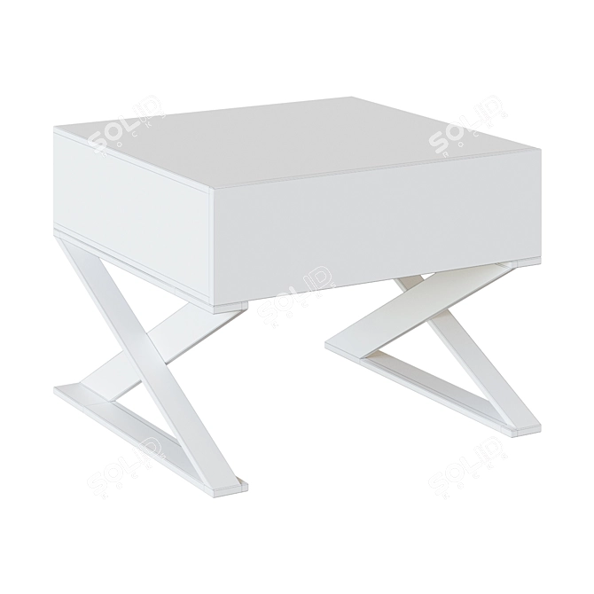 Modern Steel Bedside Table LE373 3D model image 2