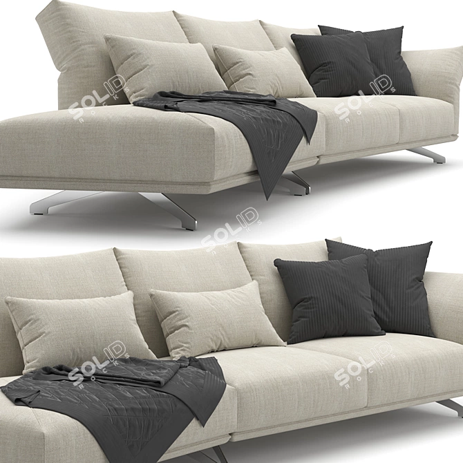 Elegant Wing Sofa: Tiziano Carnieletto 3D model image 2