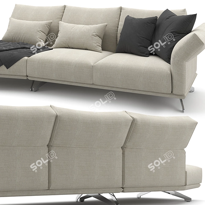 Elegant Wing Sofa: Tiziano Carnieletto 3D model image 4