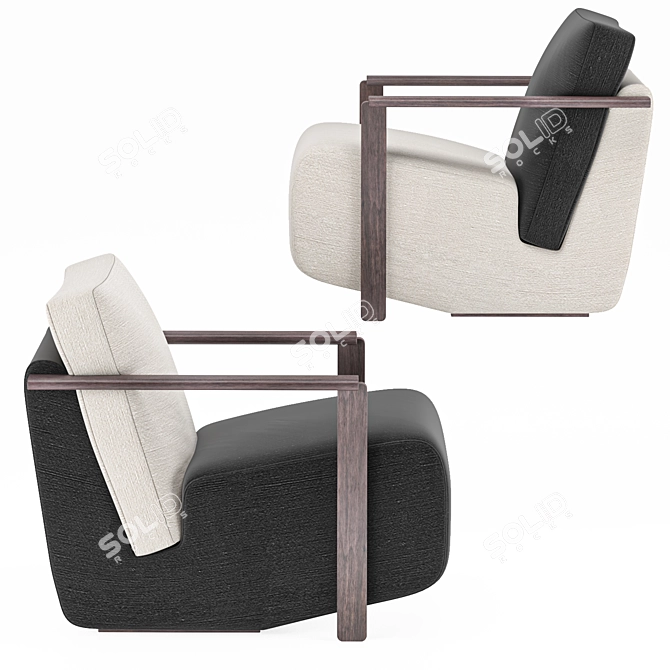 Comfy Contemporary Armchair 3D model image 2