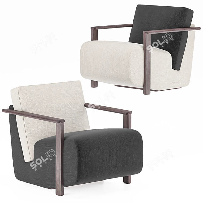 Comfy Contemporary Armchair 3D model image 3