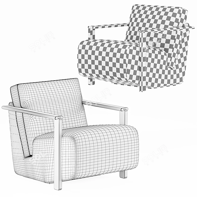 Comfy Contemporary Armchair 3D model image 4