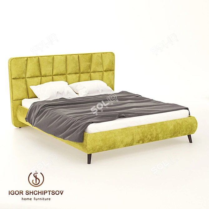 EMILY Modern Bed: Stylish and Spacious 3D model image 1