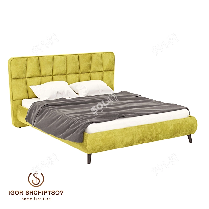 EMILY Modern Bed: Stylish and Spacious 3D model image 8