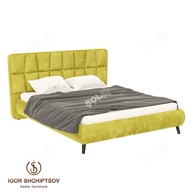 EMILY Modern Bed: Stylish and Spacious 3D model image 11
