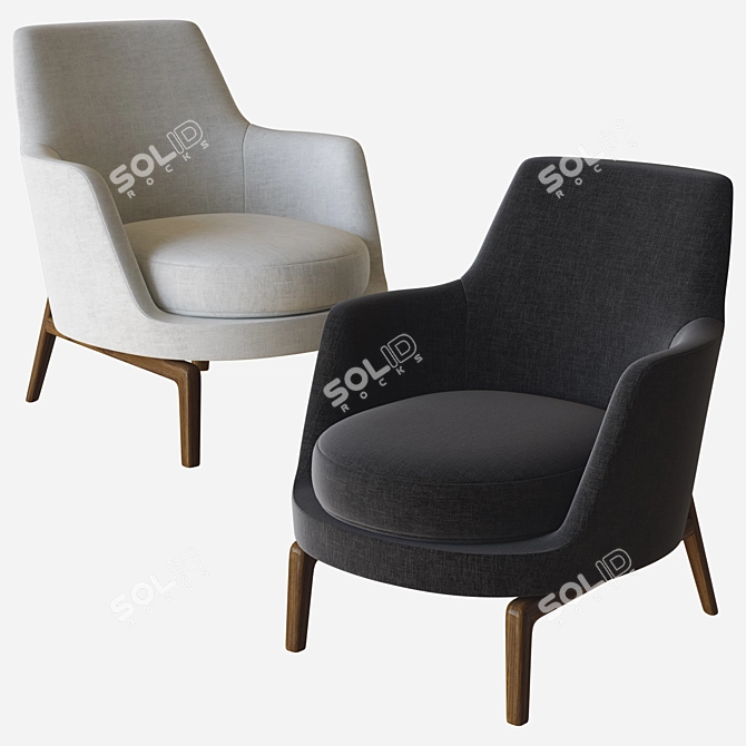 Leda Flexform Armchair: Timeless Elegance 3D model image 1