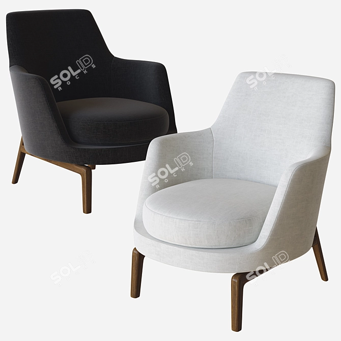 Leda Flexform Armchair: Timeless Elegance 3D model image 2