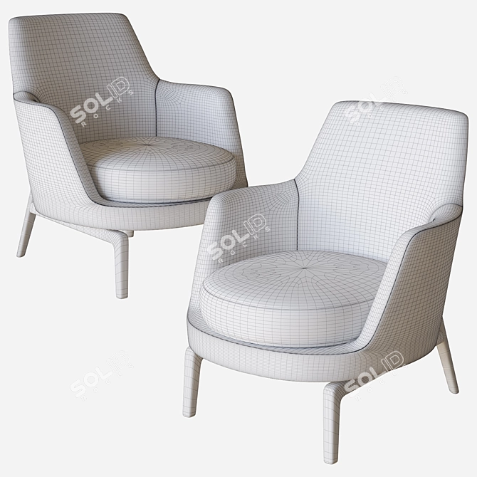 Leda Flexform Armchair: Timeless Elegance 3D model image 4