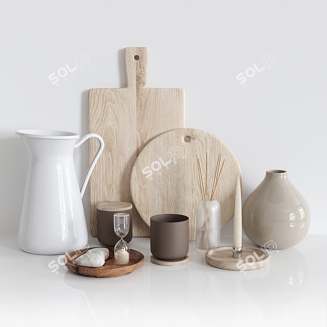 Stylish Kitchen Decor Set 3D model image 7