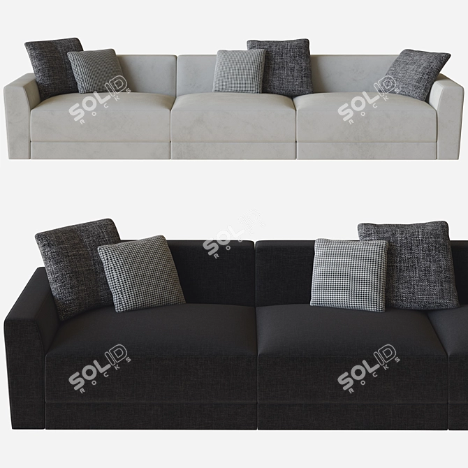 Luxurious Jesse Pasha Sofa: 3D Model 3D model image 2