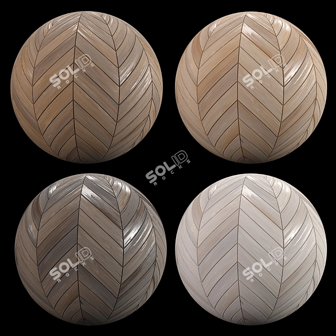 Maple Wood Chevron Tile: High-Quality PBR Texture 3D model image 2