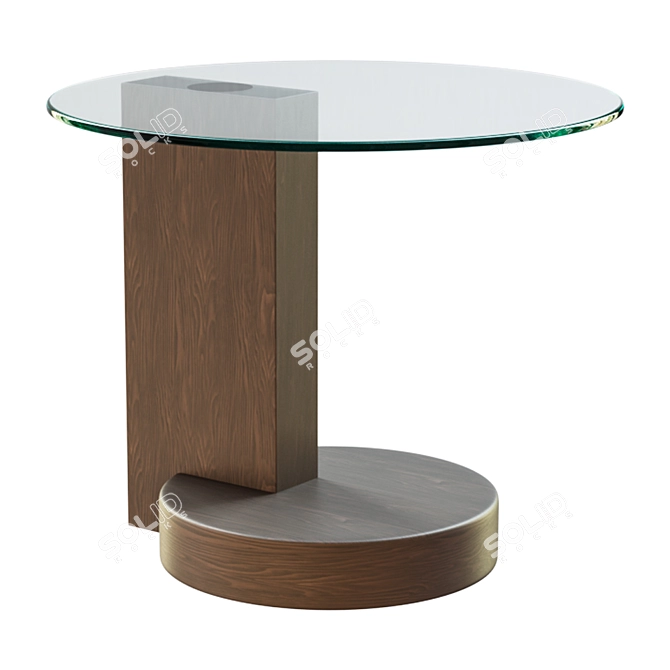 Sleek Walnut Personal Table 3D model image 1