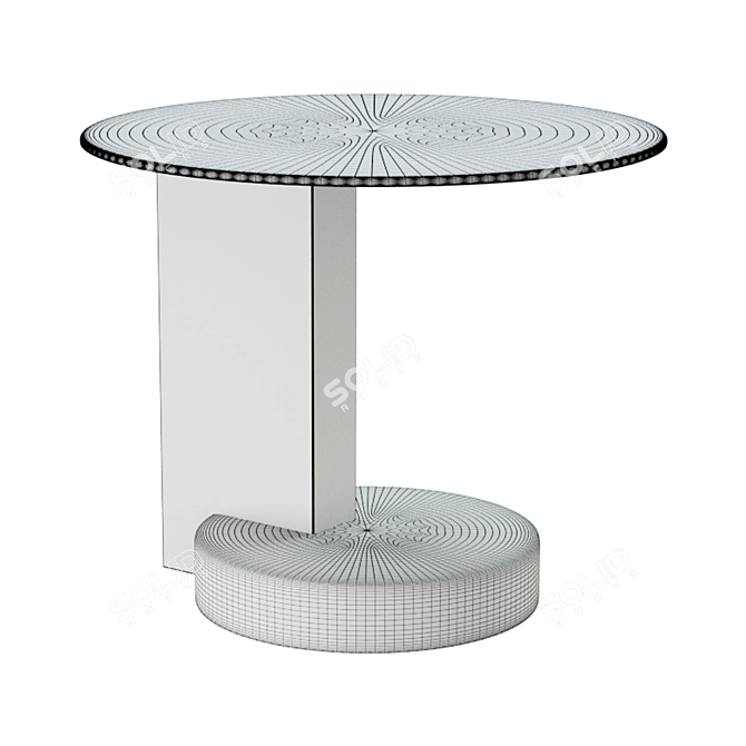 Sleek Walnut Personal Table 3D model image 2