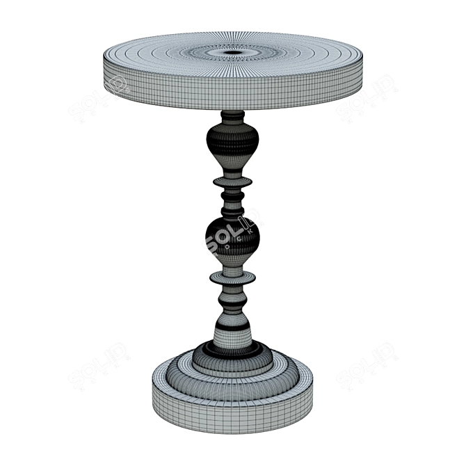 Sleek Black Metal Side Table: Shaine 3D model image 2