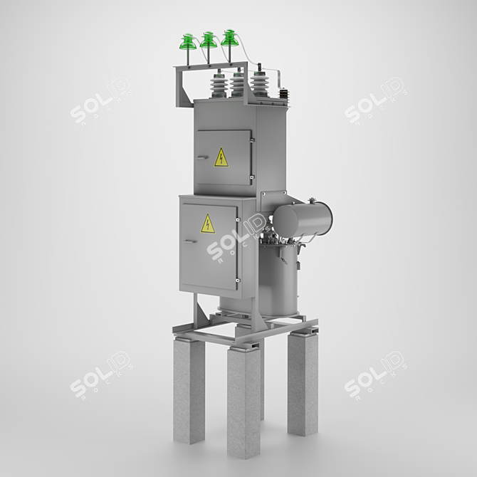 Compact Substation Kit: Power Your Space 3D model image 3