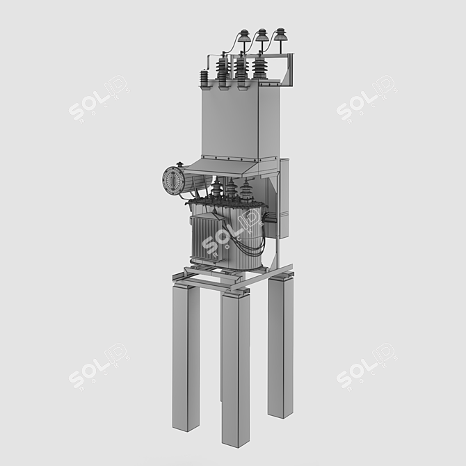 Compact Substation Kit: Power Your Space 3D model image 6