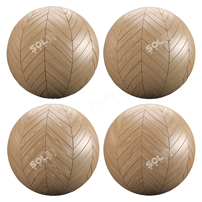 Premium Hungarian Oak Chevron Tile 3D model image 2