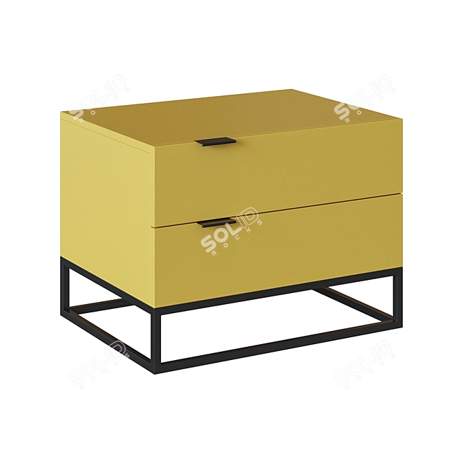 Modern Yellow Estetico Bedside Table 3D model image 1