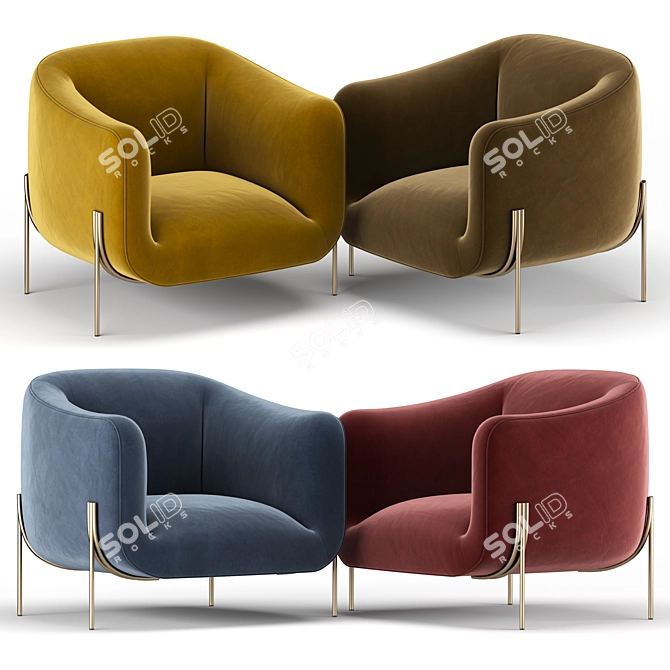 Sleek and modern GEO Armchair 3D model image 2