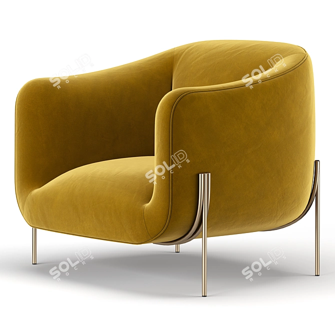 Sleek and modern GEO Armchair 3D model image 4