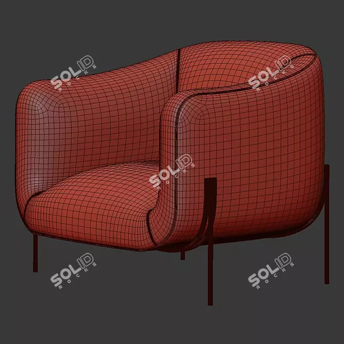 Sleek and modern GEO Armchair 3D model image 5