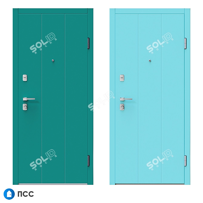 Alaska Modern Style Entrance Door - HT-109 3D model image 4