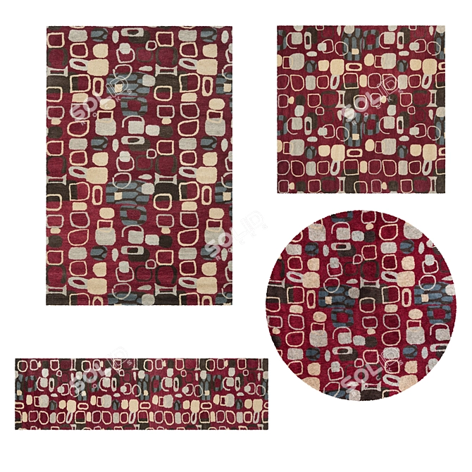 Versatile Rug Set - Multiple Textures 3D model image 1