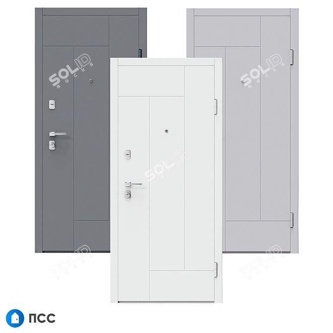 HI-TECH Entrance Door: Modern Style, Multiple Colors 3D model image 2