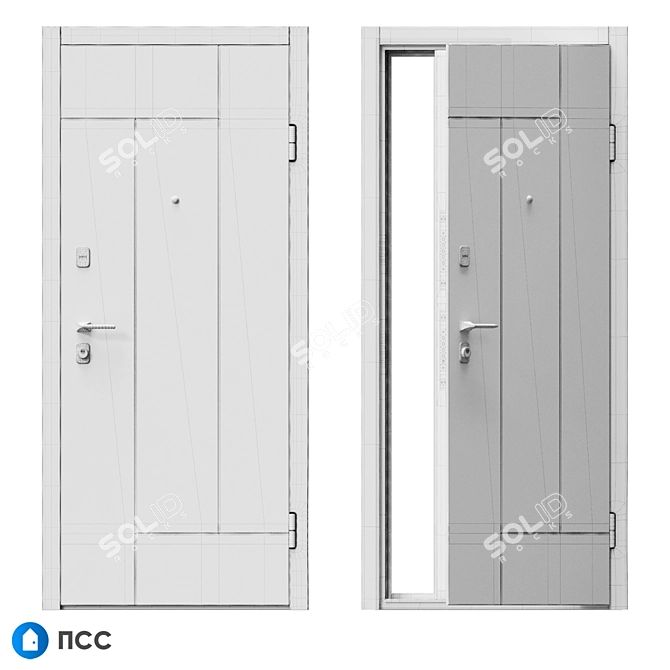 HI-TECH Entrance Door: Modern Style, Multiple Colors 3D model image 5