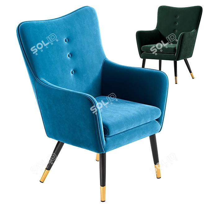 Contemporary Armchair: LaLume 3D model image 1