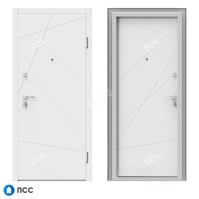 Sleek and Modern: ALASKA Entrance Door (HT-121) - PSS 3D model image 1