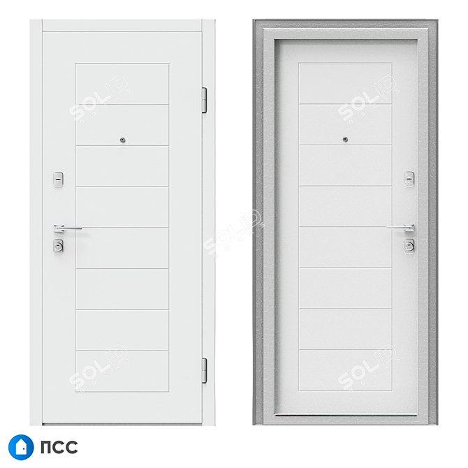 HI-TECH Entrance Door: Alaska Series - Modern Style 3D model image 1