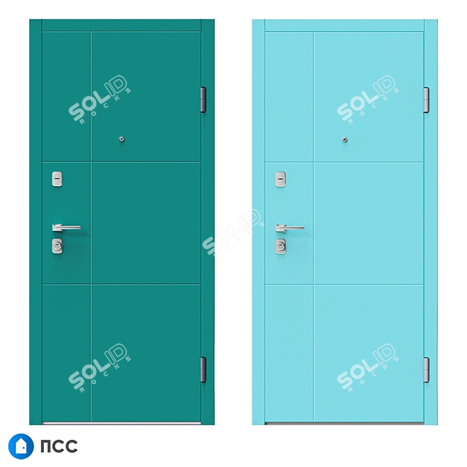 HI-TECH Entrance Door - Modern Style 3D model image 4