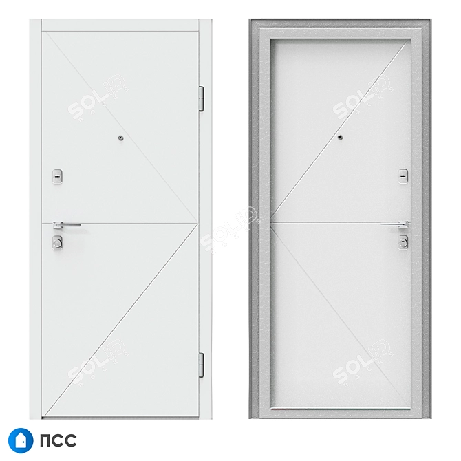 Modern Style Entrance Door - HT-128 3D model image 1