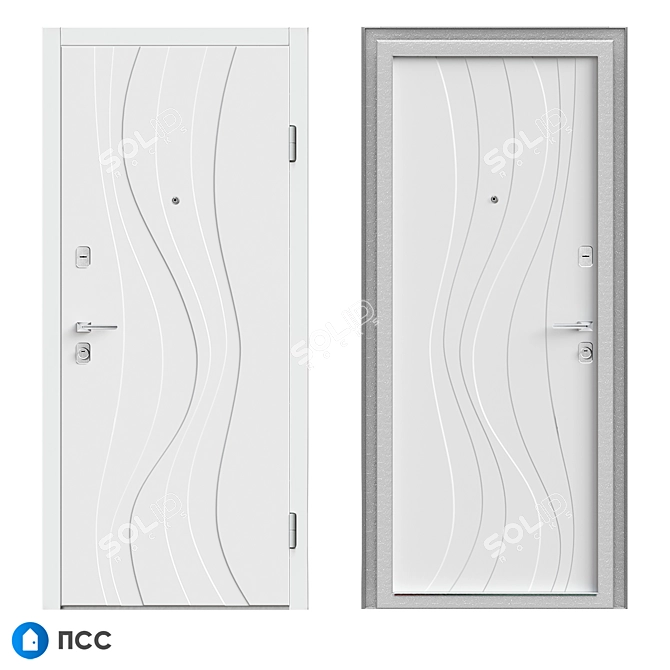 Hi-Tech Entrance Door: HT-133 Aluminium Design 3D model image 1