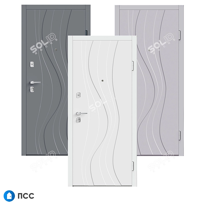 Hi-Tech Entrance Door: HT-133 Aluminium Design 3D model image 2