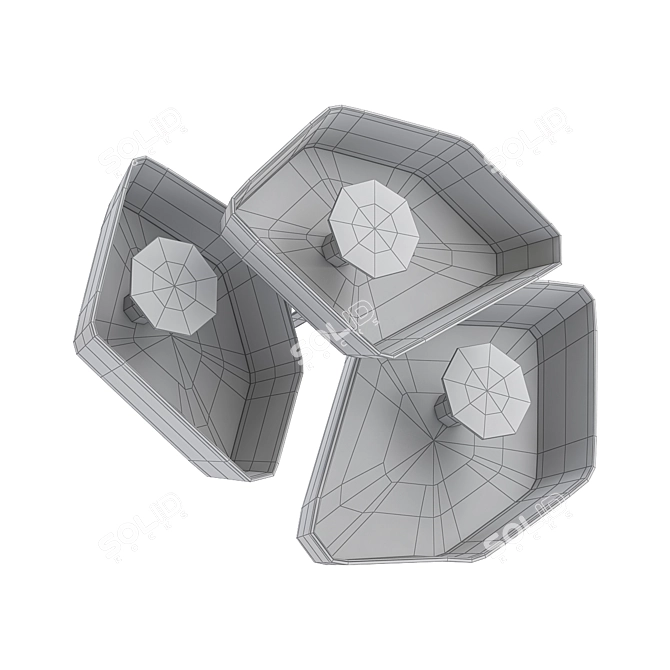 Nénuphar Trio LED Ceiling Light 3D model image 2