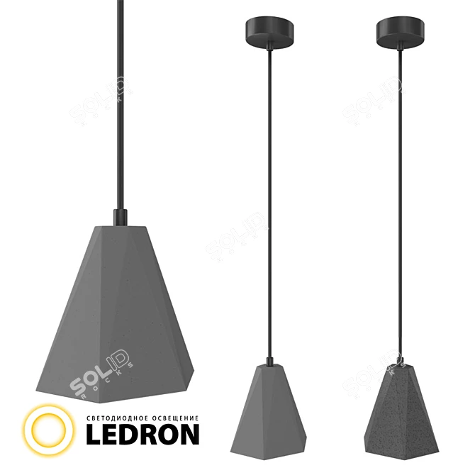 Concrete Pendant Light 3D model image 1