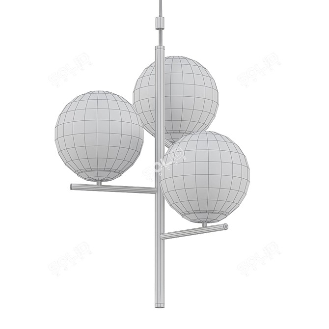 Sleek Grey Pendant Light 3D model image 2