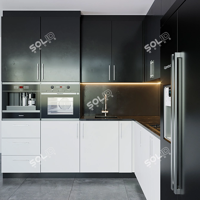 Sleek Kitchen 11: Stylish and Functional 3D model image 4