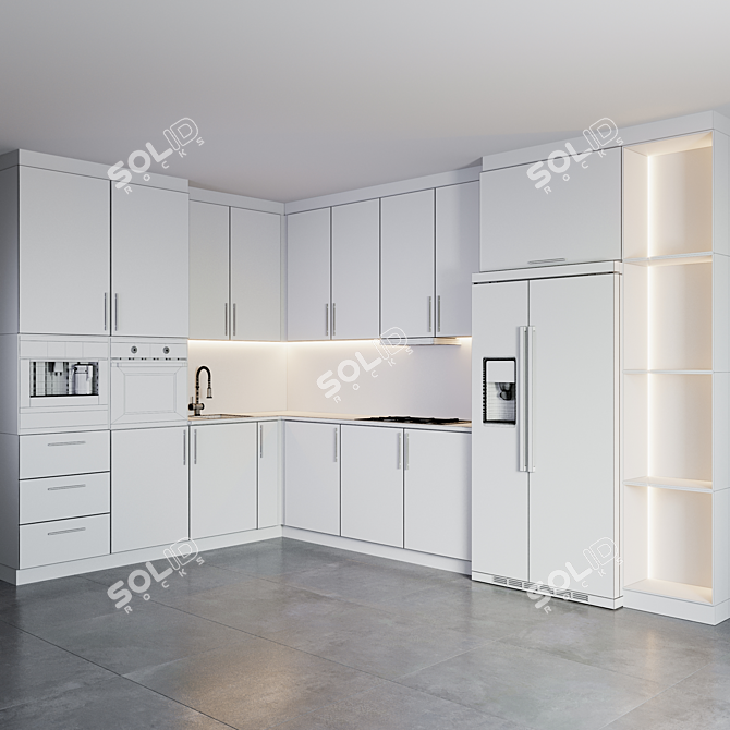 Sleek Kitchen 11: Stylish and Functional 3D model image 5