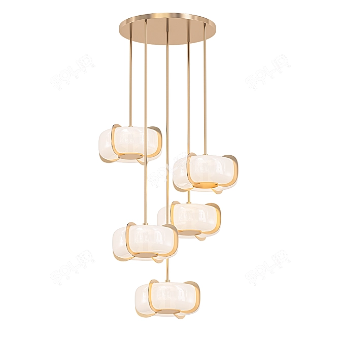 Modern Art Deco Chandelier 3D model image 1