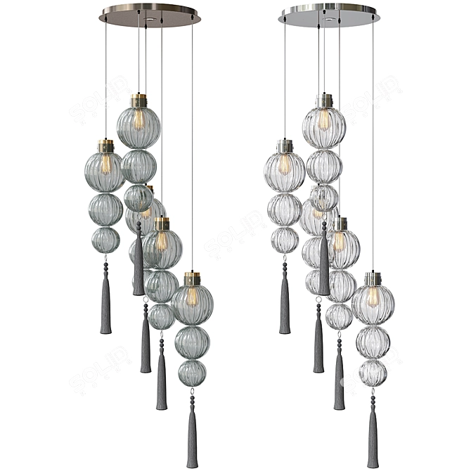 Elegant Medina Chandeliers - Rectangle & Round 3D model image 2