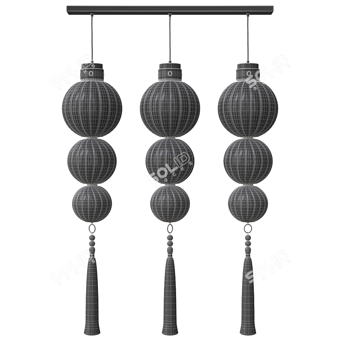 Elegant Medina Chandeliers - Rectangle & Round 3D model image 3