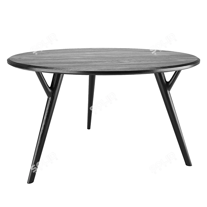 Natural Woak Table 3D model image 2