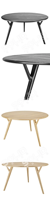 Natural Woak Table 3D model image 4