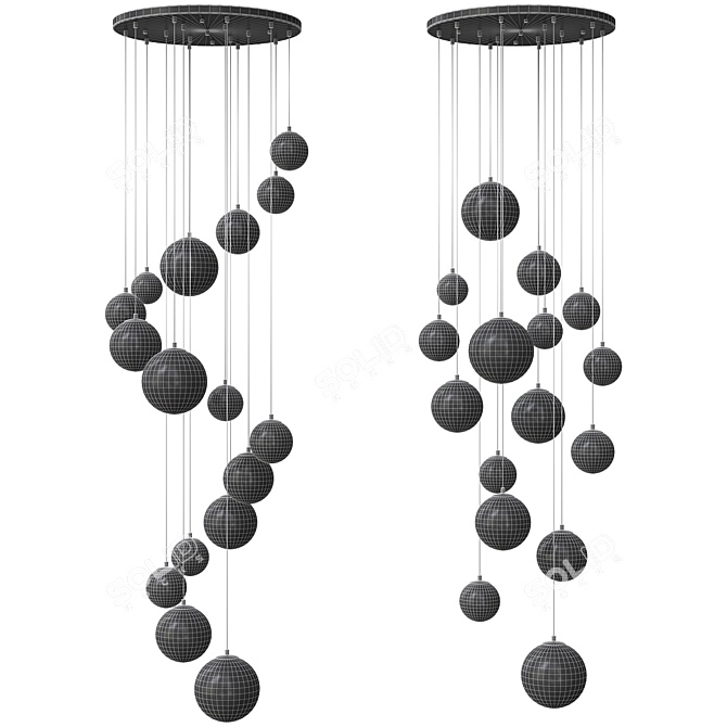 Rylee Opal & Copper Globe Cluster Pendant 3D model image 2