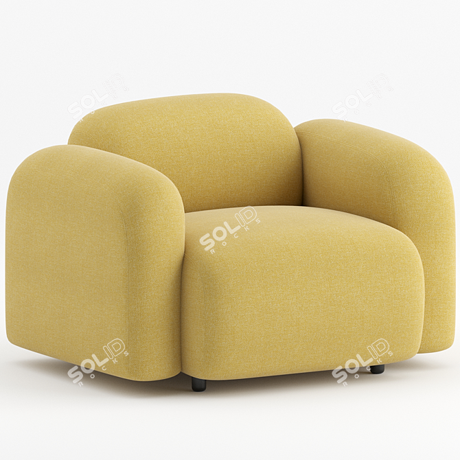 Sleek Swell Armchair: Scandinavian Elegance by Normann Copenhagen 3D model image 8