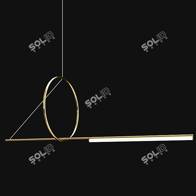 Minimalist Circle Pendant Light 3D model image 2