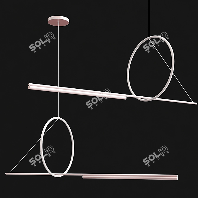 Minimalist Circle Pendant Light 3D model image 3